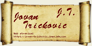 Jovan Tričković vizit kartica